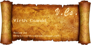 Virth Csanád névjegykártya